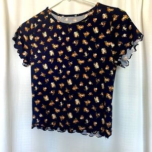 Women’s cropped floral shirt